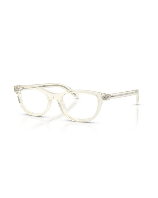 Prada White Eyewear Oval Frame Glasses