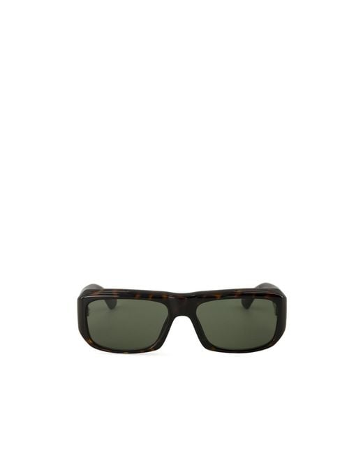 Saint Laurent Green Eyewear Rectangular Frame Sunglasses for men