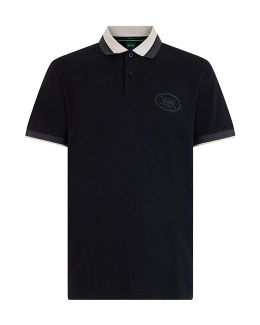 Boss Black Collared Short-Sleeved Polo Shirt for men