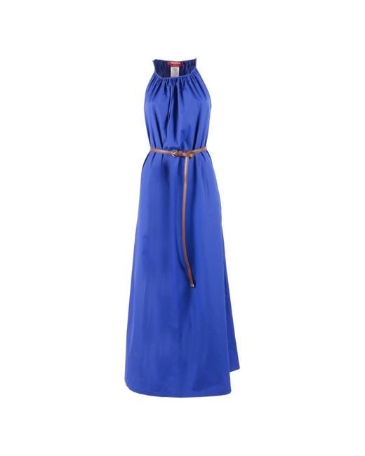 Max Mara Blue Cotton Poplin Dress