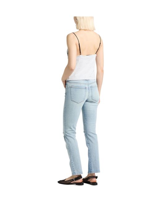 DIESEL Blue Solid Color Straight-Leg Trousers