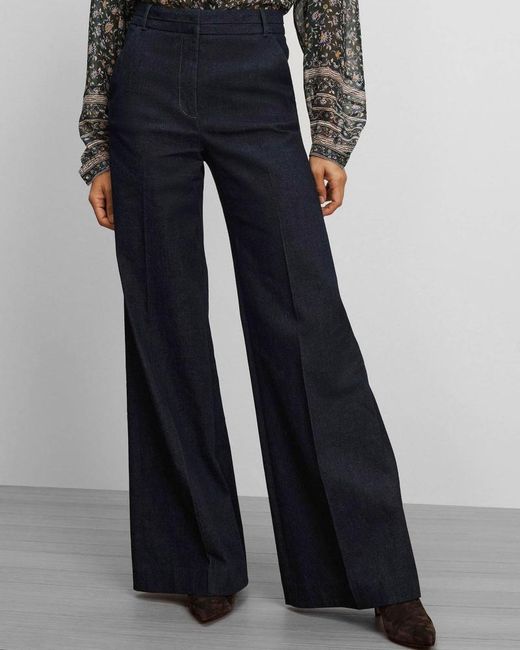Veronica Beard Blue High-Rise Flared Jeans
