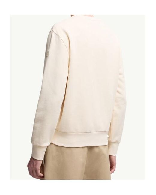 Moncler White Cursive Logo Cotton Sweatshirt for men