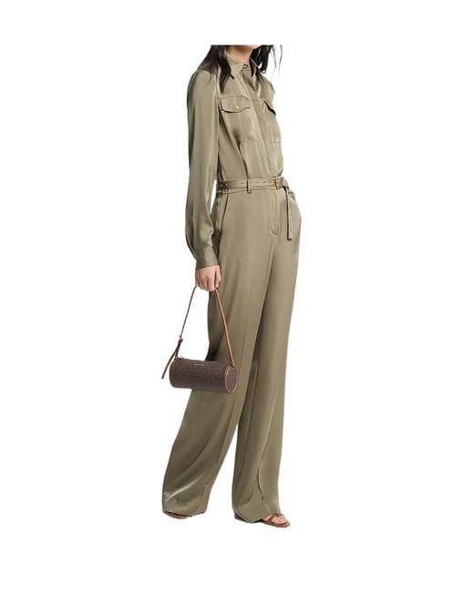 Michael Kors Green Satin Jumpsuit