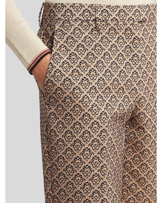 Etro Brown Damask-Pattern Trousers