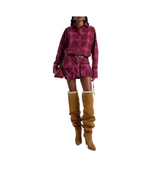 Paris Texas Brown Solid Color Suede Over-The-Knee Boots