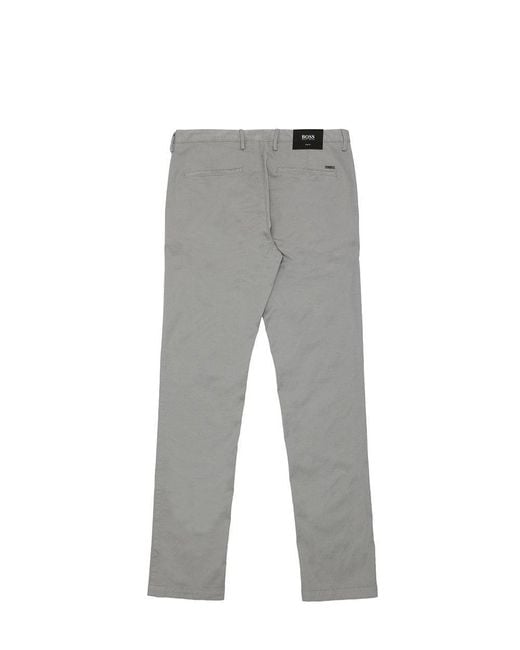 Boss Gray Logo Straight Casual Pants for men