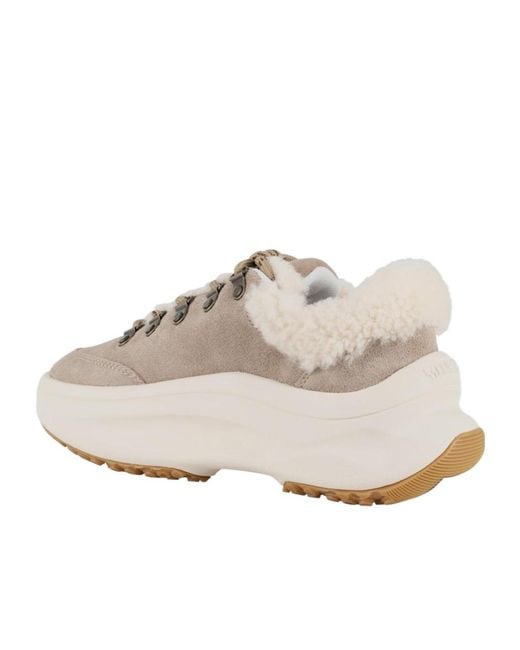 Moon Boot Gray City Shearling Platform Sneakers for men