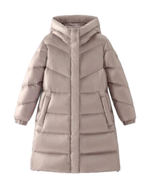 Woolrich Gray Aliquippa Hooded Puffer Jacket