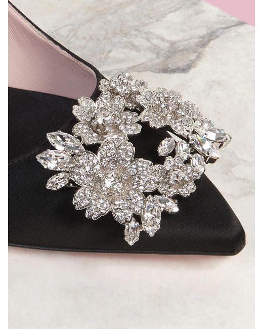 Roger Vivier Black Bouquet Strass 85Mm Buckle Pumps