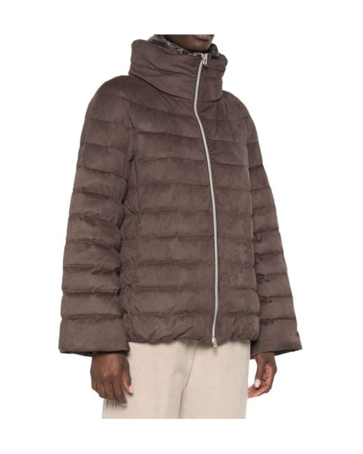Herno Brown Long-Sleeved Padded Jacket