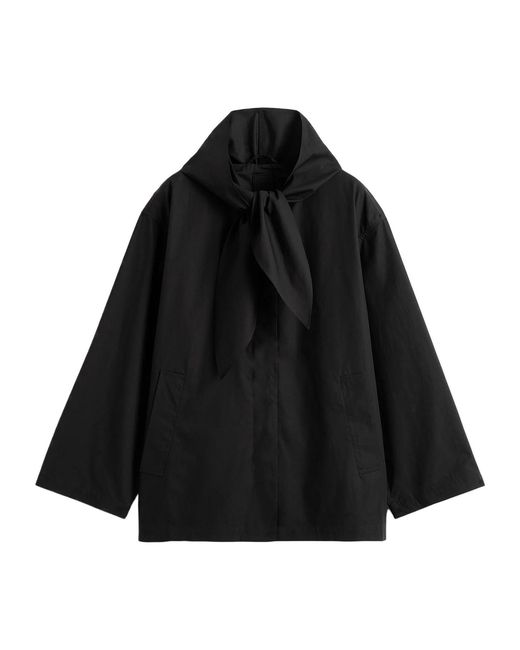 Totême Black Totême Scarf Detailed Long Sleeved Jacket
