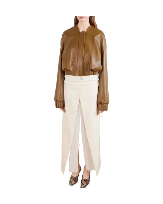 Khaite Natural Short Leather Jacket