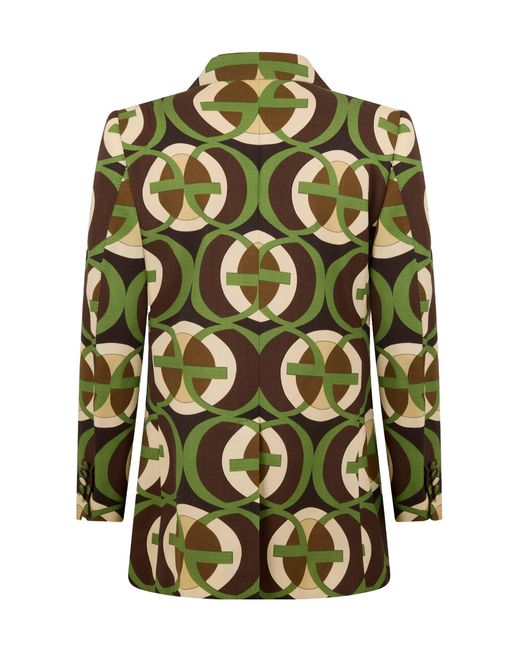 Gucci Green Pattern Tailored Fit Blazer for men