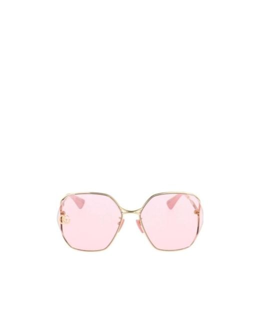 Gucci Pink Eyewear Square Frame Sunglasses