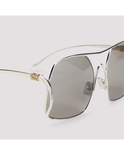 Miu Miu White Eyewear Pilot Frame Full Rim Sunglasses