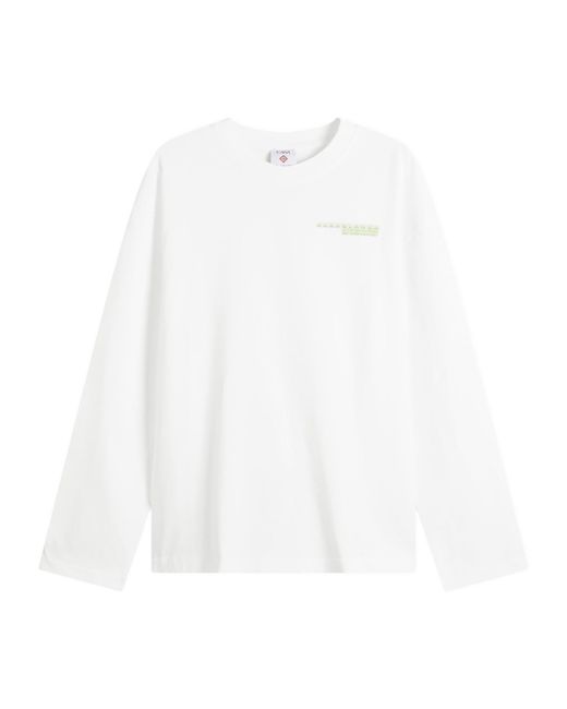 Casablanca White Glitch Orchid Long-Sleeve T-Shirt for men
