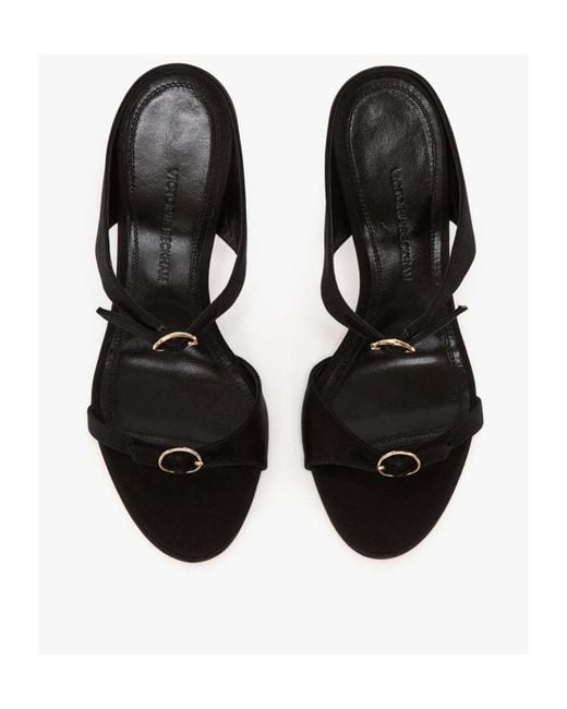 Victoria Beckham Black Buckle-Embellished 100Mm Leather Heels