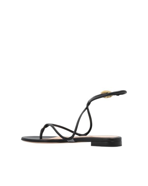 Gianvito Rossi Metallic Mamba Thong Strap Sandals
