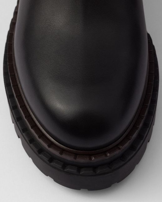 Prada Black Round-Toe Chelsea Boots