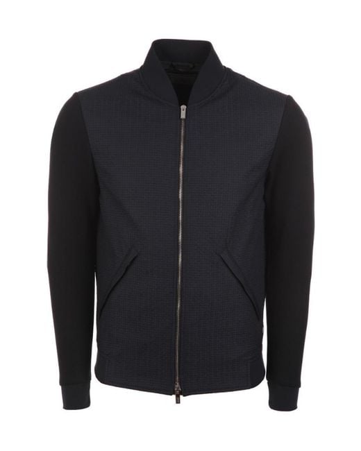 Armani Collezioni Black Zipper Casual Jacket for men
