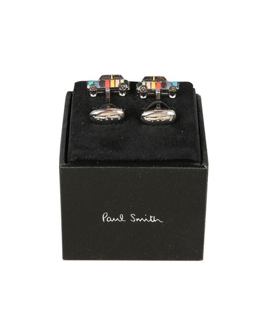 Paul Smith White Artist Stripe Mini Cufflinks for men