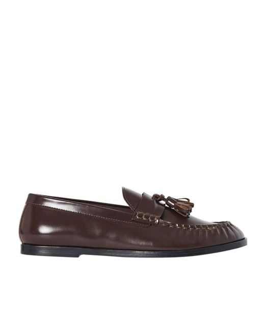 The Row Brown Tassel Detailed Loafers