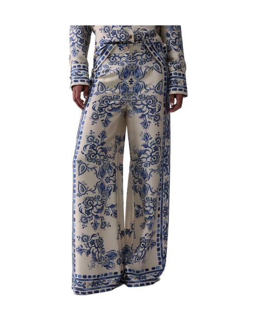 Liu Jo Multicolor Paisley Wide-Leg Pants