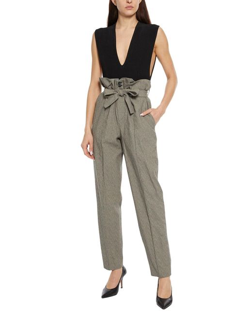 Isabel Marant Gray Two-Tone Spliced Casual Pants