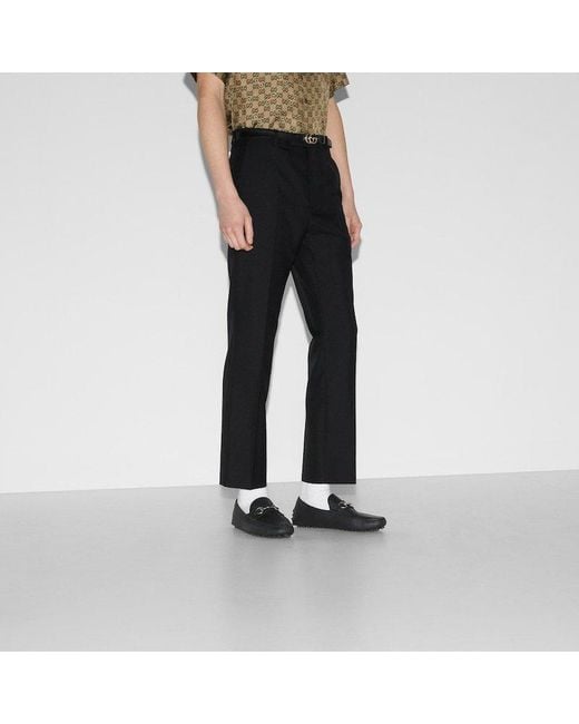 Gucci Black Horsebit Detailed Drivers for men