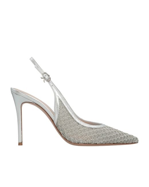 Gianvito Rossi White Nikki Pointed Toe Slingback Pumps