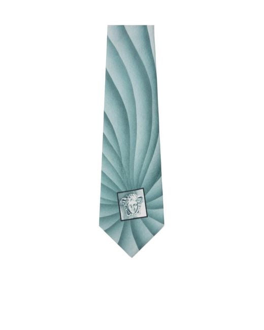 Versace Blue Medusa Motif Tie for men