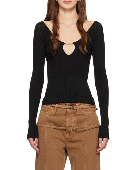 Jacquemus Black Pralu Ribbed Top