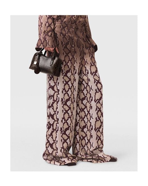 Stella McCartney White Snake Print Oversized Drawtstring Trousers