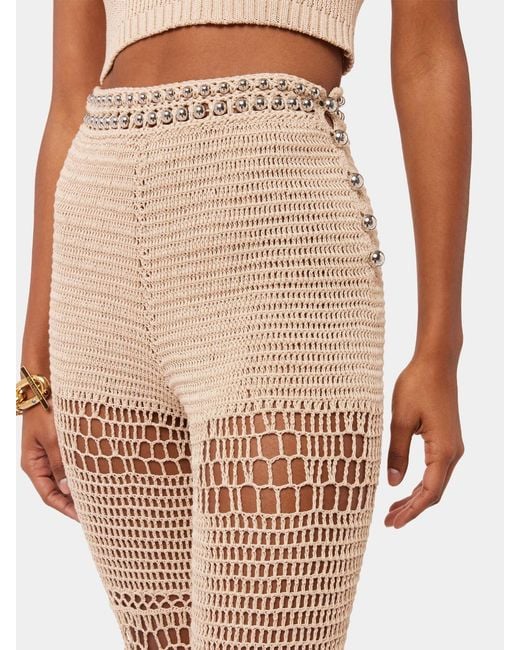 Rabanne Natural Flared Knitted Trousers