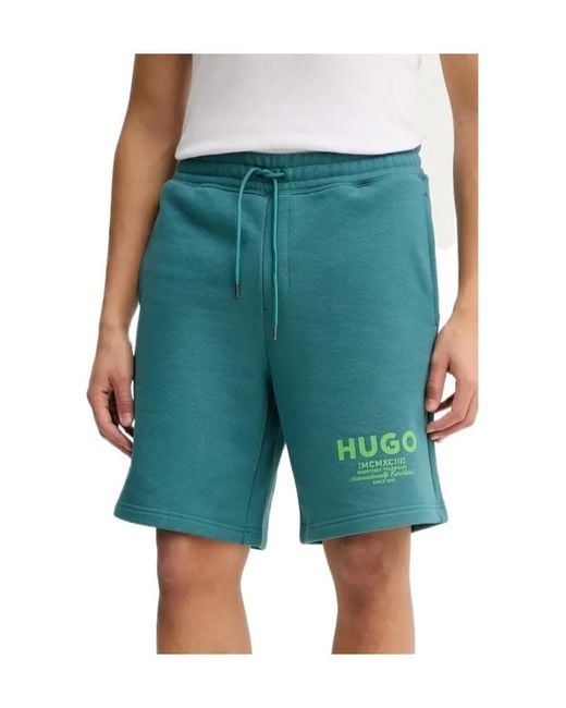Boss Green Hugo Logo Cotton Sweat Shorts for men