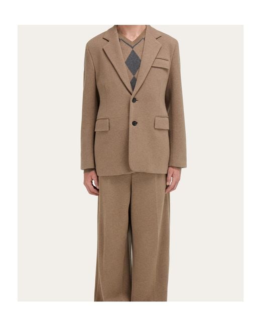 Ferragamo Brown Ferragamo Jersey Interlock Blazer for men