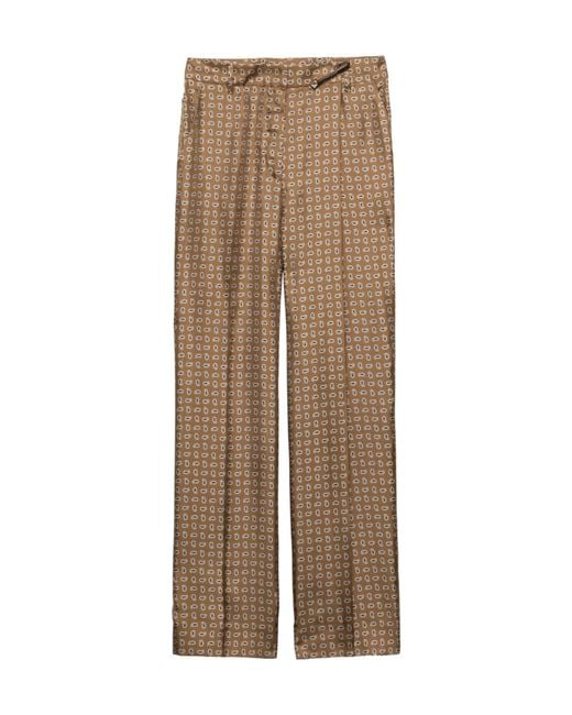 Prada Natural Silk Twill Printed Trousers