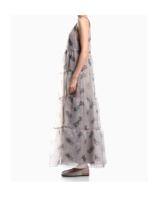 Emporio Armani Gray Long Flounced Dress