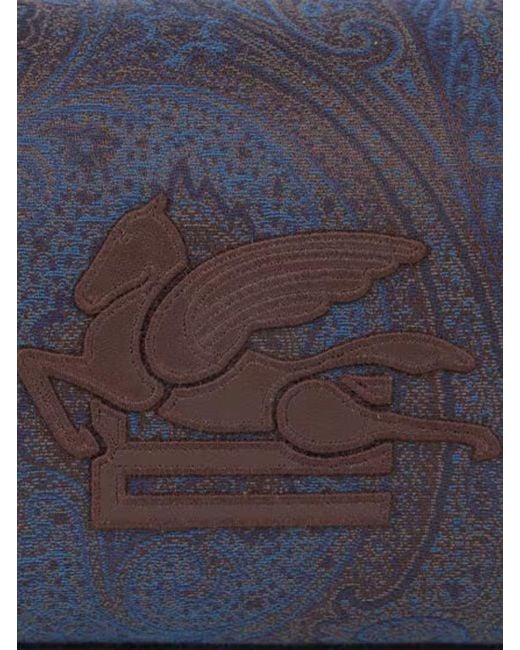 Etro Blue Essential Medium Jacquard Pouch for men