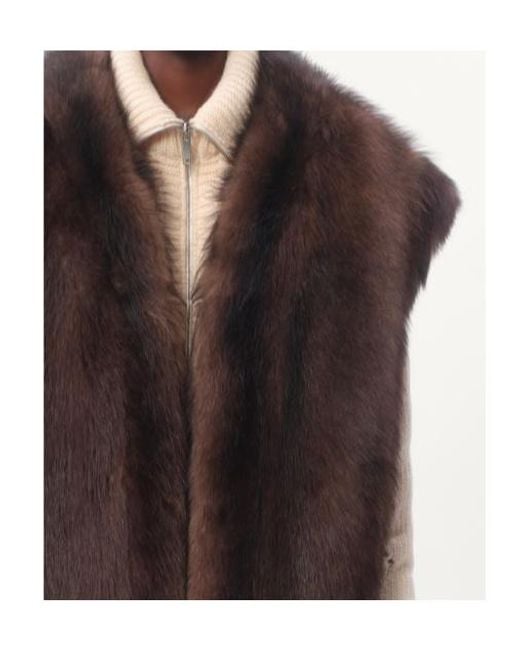 Valentino Brown Shearling Waistcoat