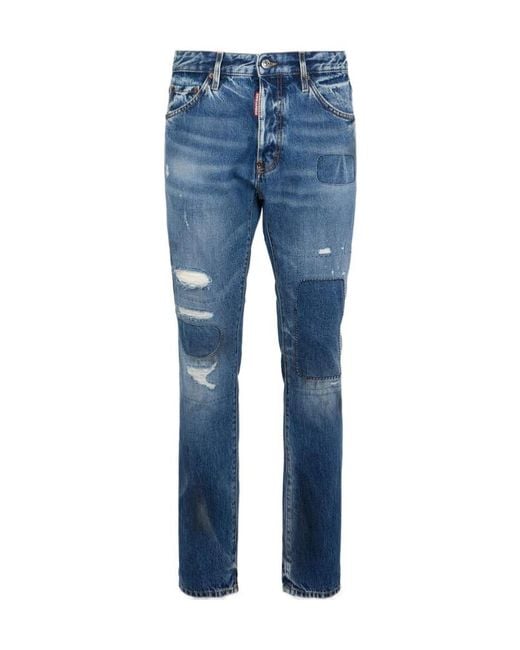 DSquared² Blue Worker Wash Teddy Jeans for men