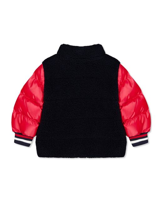 Moncler Red Logo Patch Down Jacket