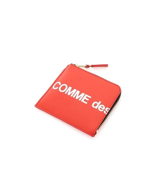 Comme des Garçons Red Logo Zipper Wallet for men