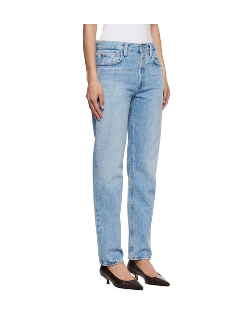 Agolde Red Romney Mid Rise Straight Leg Jeans