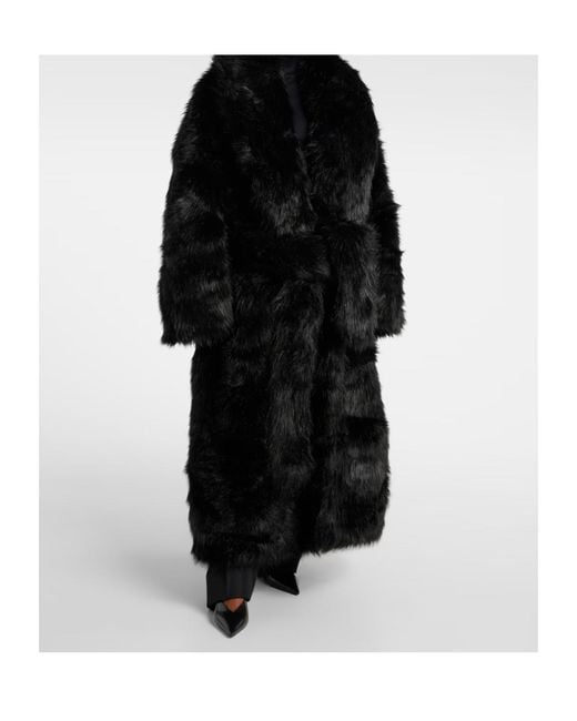 Entire studios Black Vast Faux Fur Coat