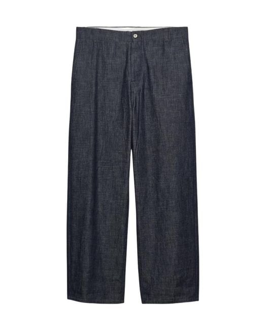 Prada Blue Regular Raw Denim Jeans for men