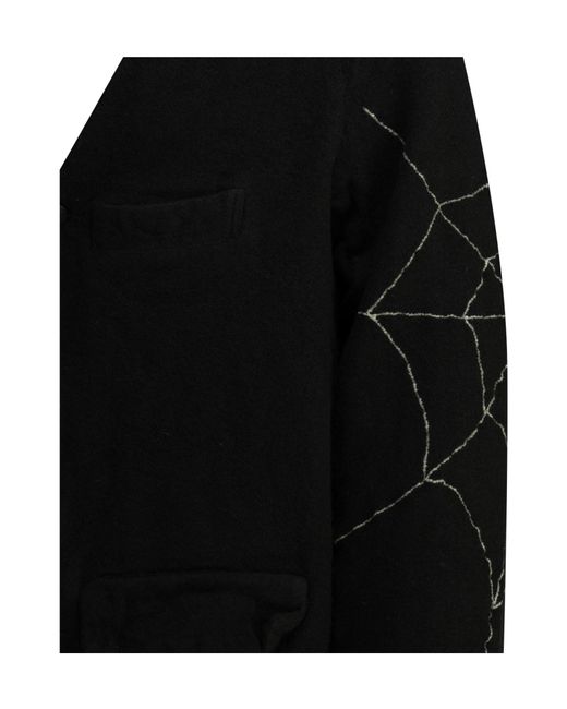 Kapital Black Embroidered Collarless Jacket for men