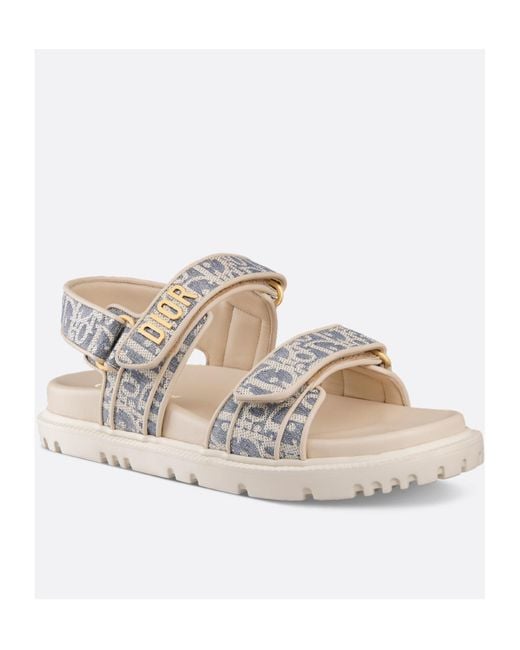 Dior White Christian Act Logo Plaque Double-Strap Sandals