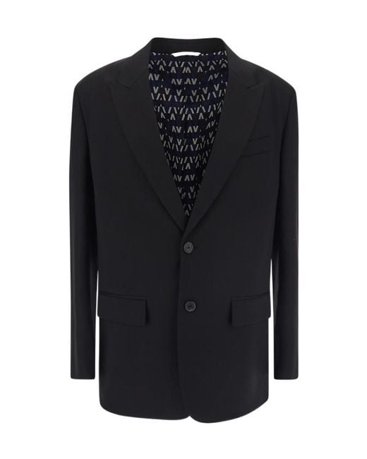 Valentino Blue Single Breasted Long-Sleeved Blazer for men